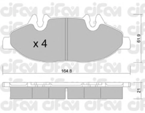 822-575-0 CIFAM Комплект тормозных колодок, дисковый тормоз (фото 2)