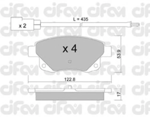 822-681-0 CIFAM Комплект тормозных колодок, дисковый тормоз (фото 2)