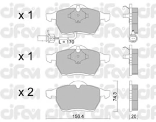 822-279-1 CIFAM Комплект тормозных колодок, дисковый тормоз (фото 2)