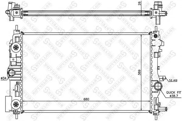 10-26029-SX STELLOX Радиатор охлаждения двигателя (фото 1)