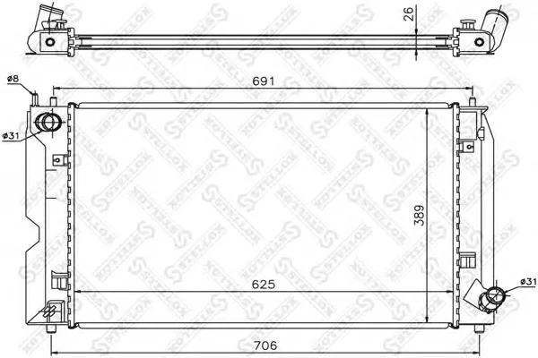 10-26326-SX STELLOX Радиатор охлаждения двигателя (фото 1)