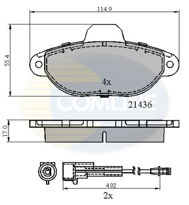 CBP2509 COMLINE Комплект тормозных колодок, дисковый тормоз (фото 3)