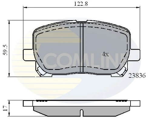 CBP01132 COMLINE Комплект тормозных колодок, дисковый тормоз (фото 3)