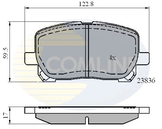 CBP01132 COMLINE Комплект тормозных колодок, дисковый тормоз (фото 4)