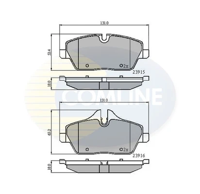 CBP01531 COMLINE Комплект тормозных колодок, дисковый тормоз (фото 3)