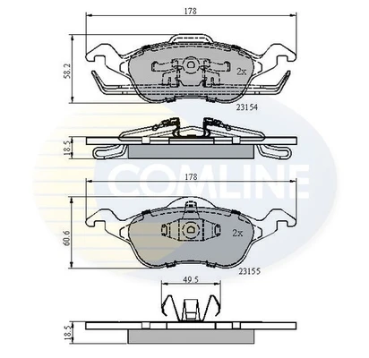 CBP0490 COMLINE Комплект тормозных колодок, дисковый тормоз (фото 3)