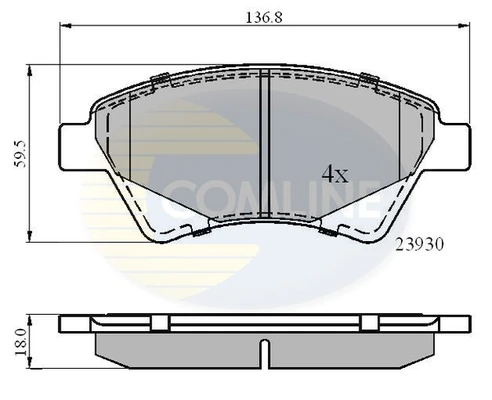 CBP01160 COMLINE Комплект тормозных колодок, дисковый тормоз (фото 3)