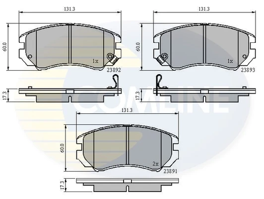 CBP31196 COMLINE Комплект тормозных колодок, дисковый тормоз (фото 3)