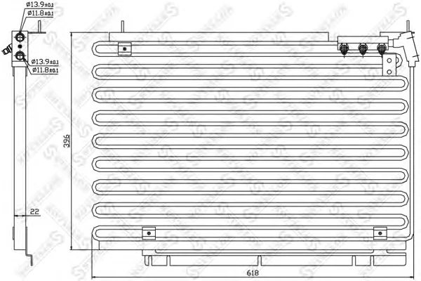 10-45291-SX STELLOX Радиатор кондиционера (фото 1)