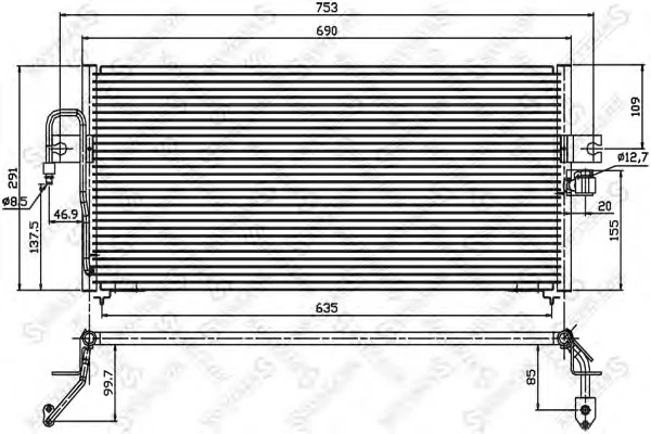 10-45317-SX STELLOX Радиатор кондиционера (фото 1)