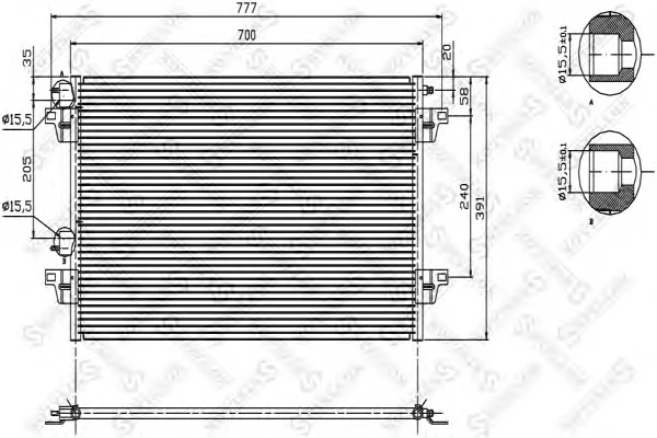 10-45507-SX STELLOX Радиатор кондиционера (фото 1)