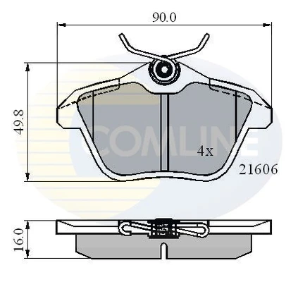 CBP01095 COMLINE Комплект тормозных колодок, дисковый тормоз (фото 3)