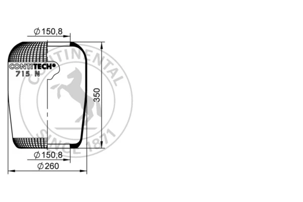 715 N CONTITECH Пневмоподушка кон. 350-265-150.8/150.8 daf,man,mb,rvi,scania (фото 1)