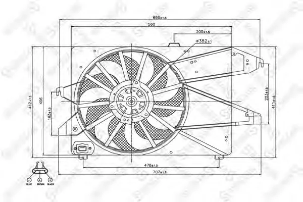 29-99333-SX STELLOX Вентилятор охлаждения радиатора (фото 1)