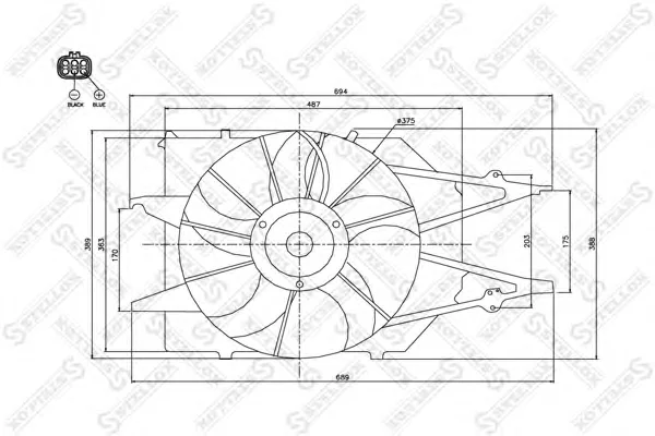29-99371-SX STELLOX Вентилятор охлаждения радиатора (фото 1)
