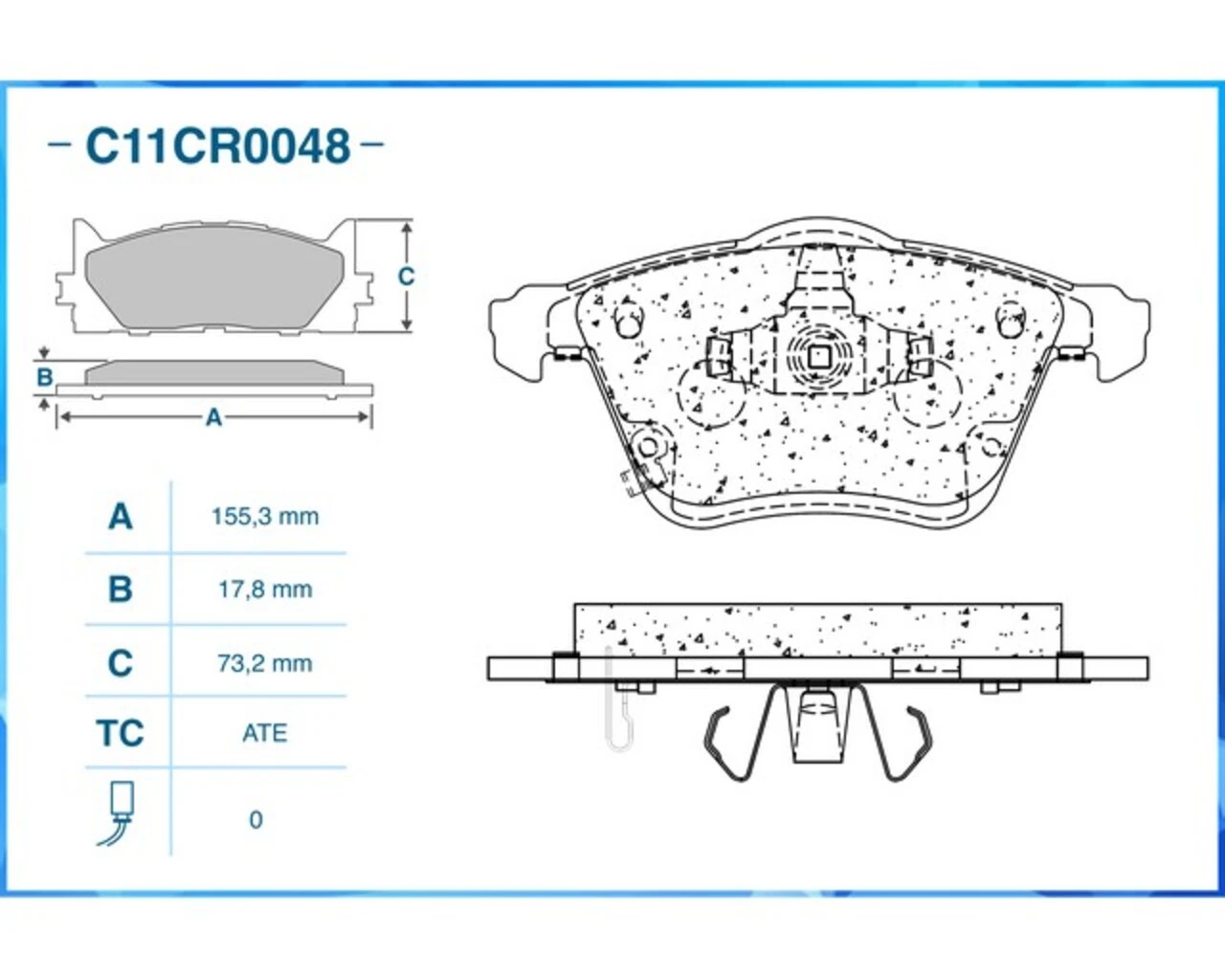 C11CR0048 CWORKS Комплект тормозных колодок, дисковый тормоз (фото 4)