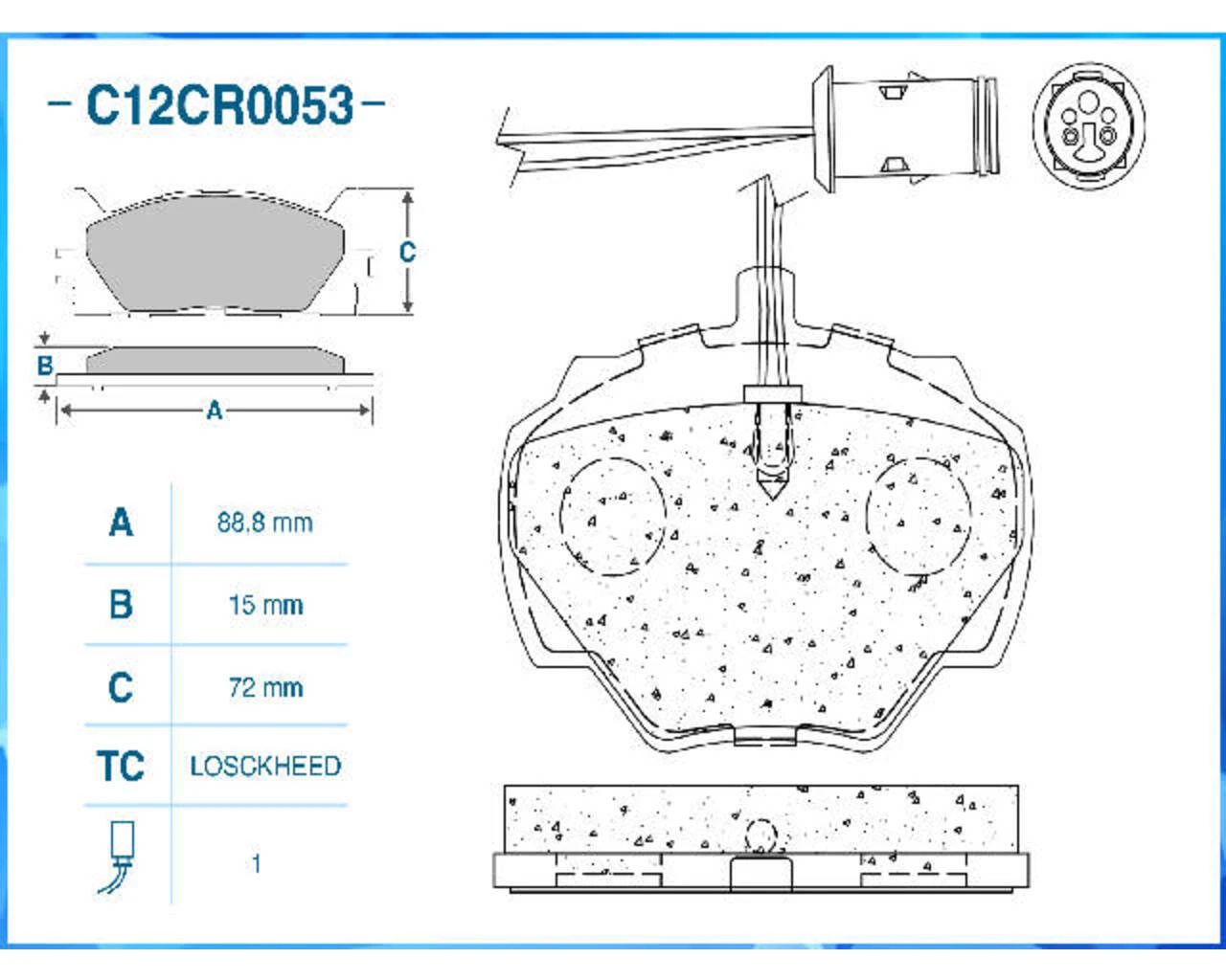 C12CR0053 CWORKS Комплект тормозных колодок, дисковый тормоз (фото 4)