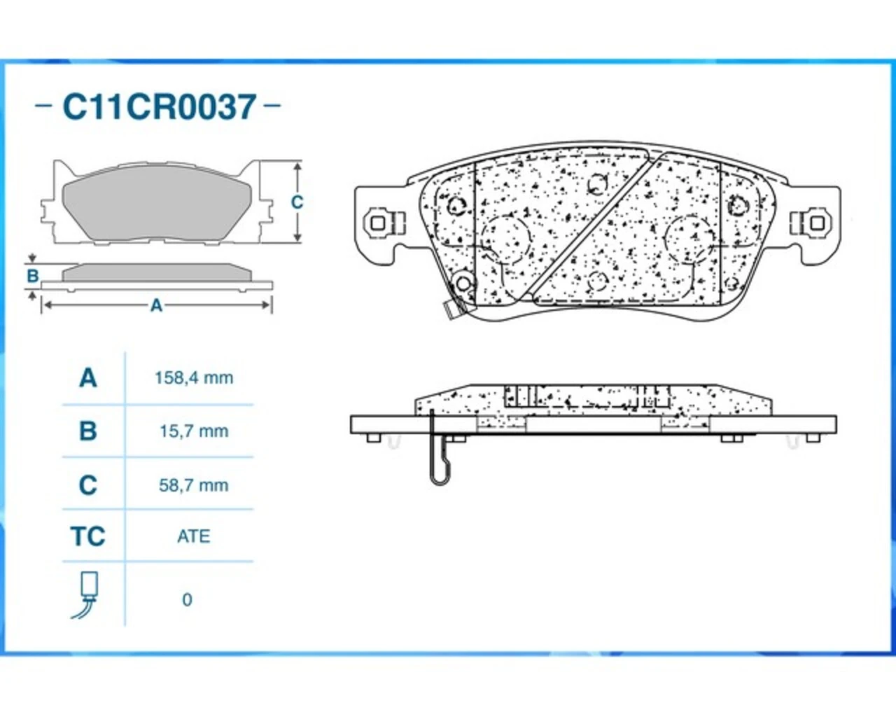 C11CR0037 CWORKS Комплект тормозных колодок, дисковый тормоз (фото 3)