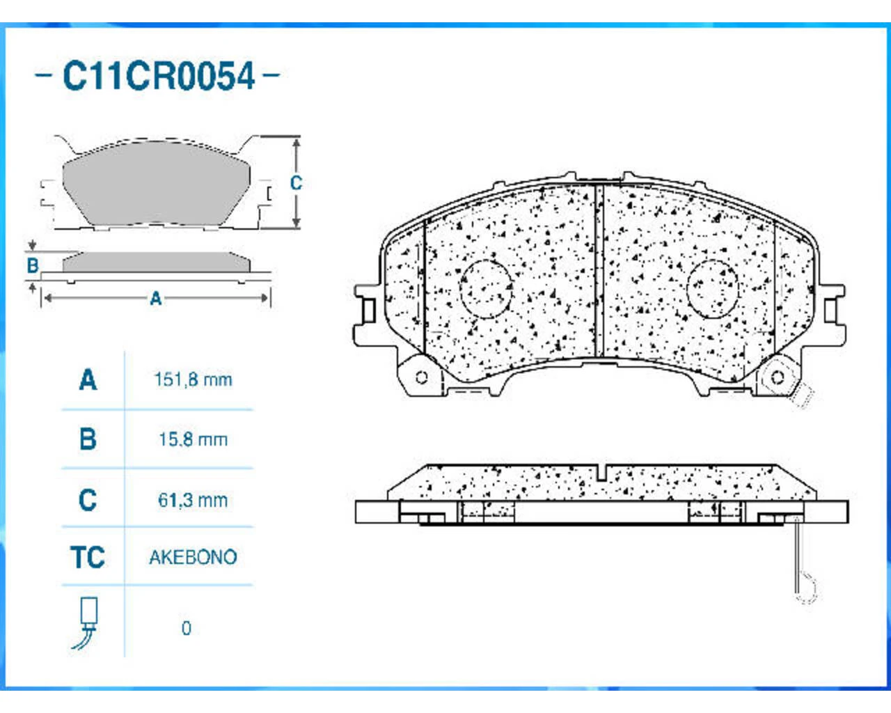 C11CR0054 CWORKS Комплект тормозных колодок, дисковый тормоз (фото 2)