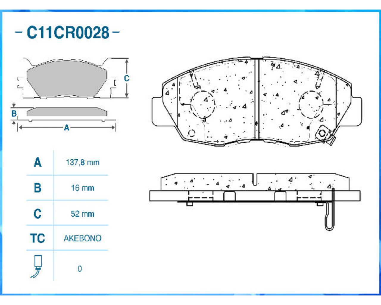 C11CR0028 CWORKS Комплект тормозных колодок, дисковый тормоз (фото 4)