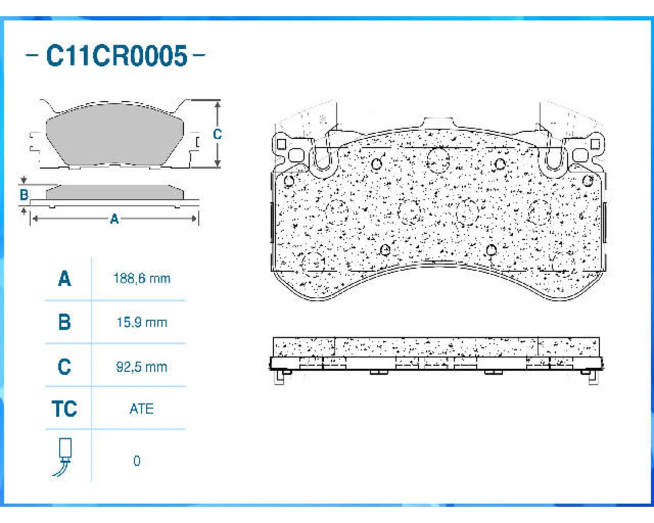 C11CR0005 CWORKS Комплект тормозных колодок, дисковый тормоз (фото 4)