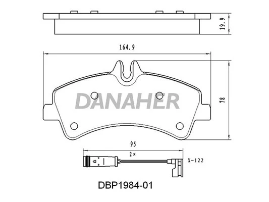 DBP1984-01 DANAHER Комплект тормозных колодок, дисковый тормоз (фото 2)