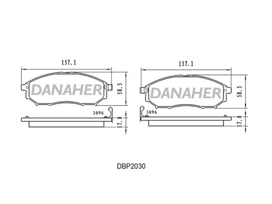 DBP2030 DANAHER Комплект тормозных колодок, дисковый тормоз (фото 2)