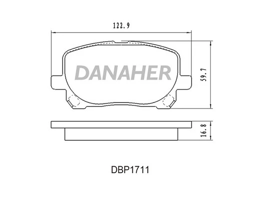 DBP1711 DANAHER Комплект тормозных колодок, дисковый тормоз (фото 2)