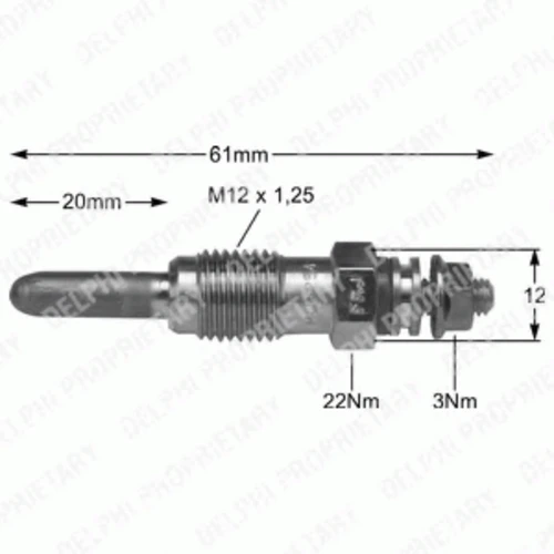 HDS231 DELPHI Свеча накала (фото 1)