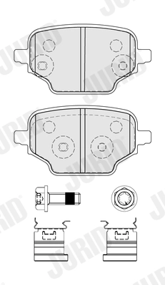 574120J JURID Комплект тормозных колодок, дисковый тормоз (фото 2)