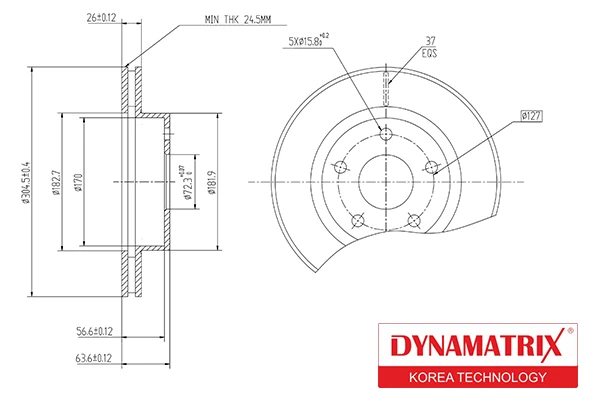 DBD1169 DYNAMAX Диск тормозной (фото 2)