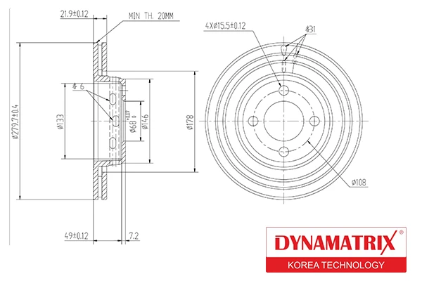 DBD517 DYNAMAX Тормозной диск (фото 2)