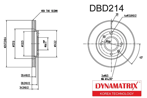 DBD214 DYNAMAX Тормозной диск (фото 1)