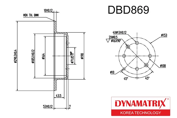 DBD869 DYNAMAX Тормозной диск (фото 1)