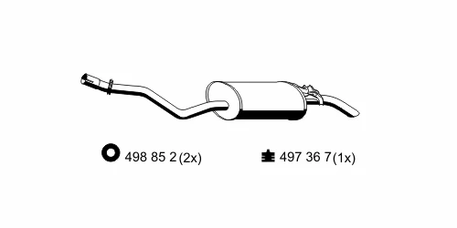 353267 ERNST Глушитель выхлопных газов средний/конечный/задняя банка (фото 1)
