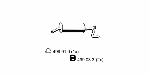 024020 ERNST Глушитель выхлопных газов средний/конечный/задняя банка (фото 2)