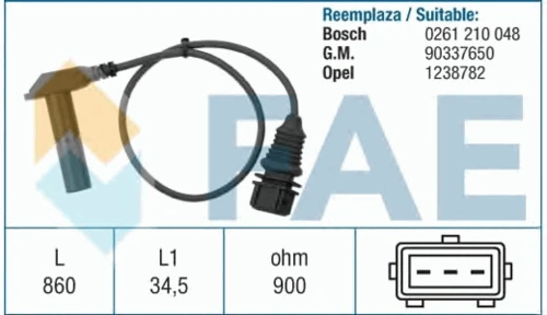 79207 FAE Датчик положения коленвала opel (фото 1)
