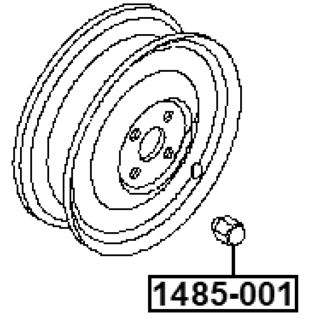 1485-001 FEBEST Гайка крепления колеса (фото 3)