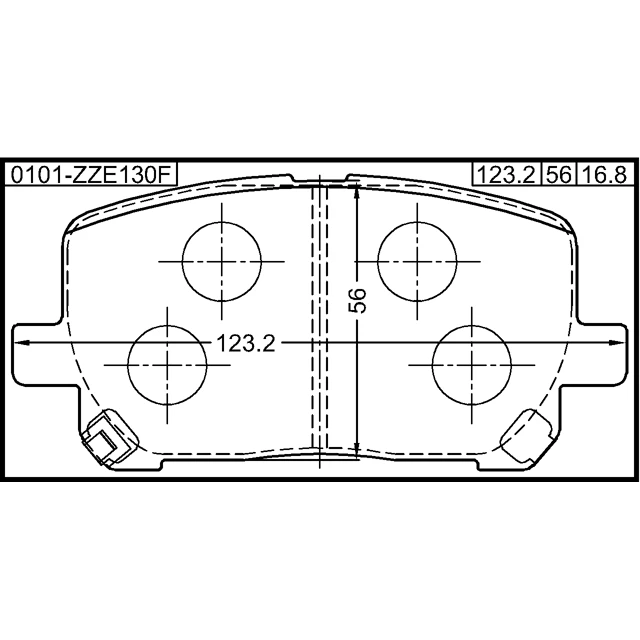 0101-ZZE130F FEBEST Комплект тормозных колодок, дисковый тормоз (фото 4)