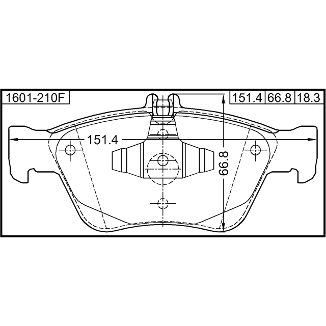 1601-210F FEBEST Комплект тормозных колодок, дисковый тормоз (фото 4)