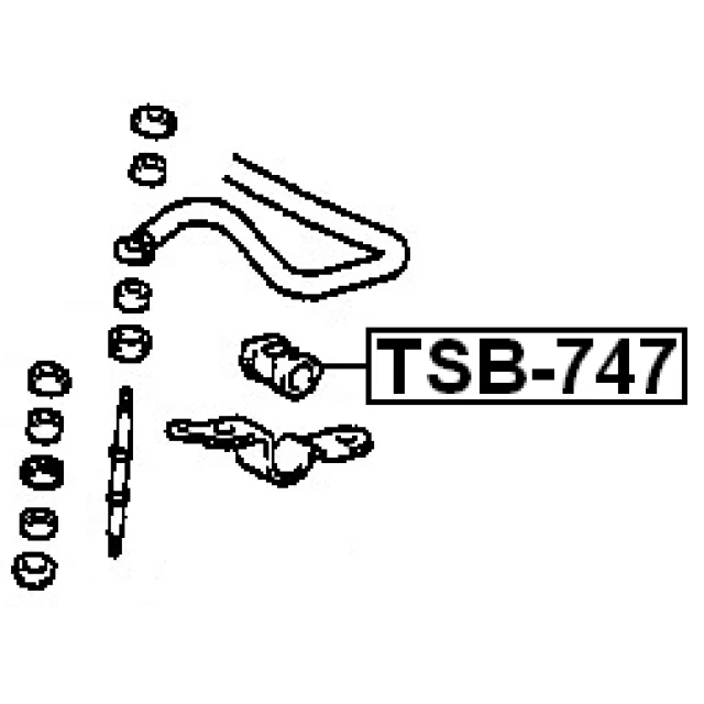 TSB-747 FEBEST Втулка, стабилизатор (фото 4)