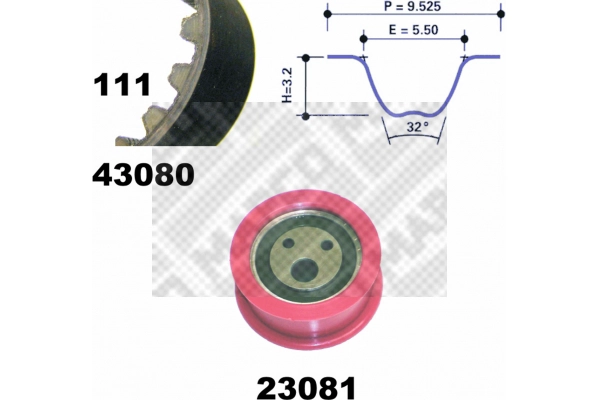 73081 MAPCO Комплект ремня ГРМ (фото 2)