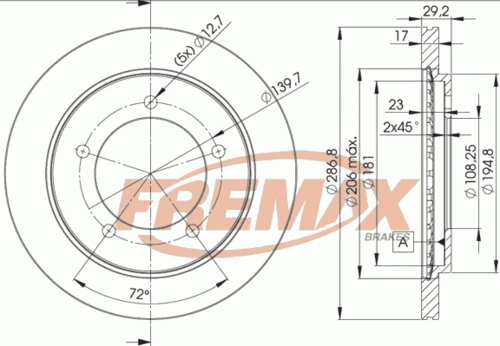 BD-2863 FREMAX Тормозной диск (фото 5)