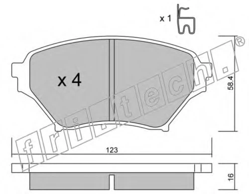 623.0 FRI.TECH. Комплект тормозных колодок, дисковый тормоз (фото 2)
