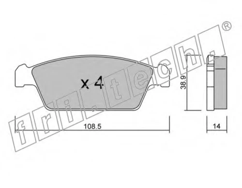 376.0 FRI.TECH. Комплект тормозных колодок, дисковый тормоз (фото 2)