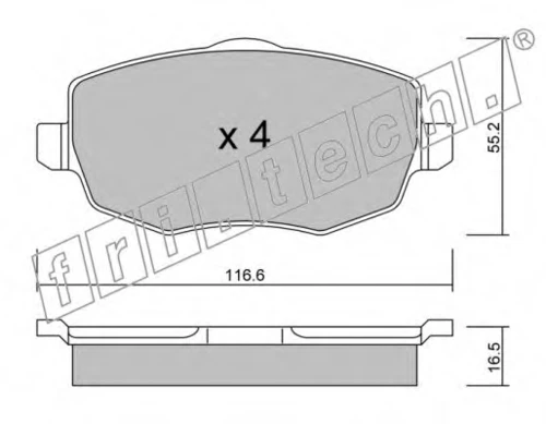 544.0 FRI.TECH. Комплект тормозных колодок, дисковый тормоз (фото 2)