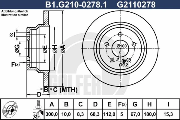 B1.G210-0278.1 GALFER Тормозной диск (фото 2)