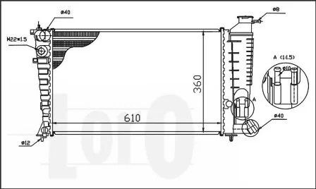 009-017-0027 LORO Радиатор охлаждения двигателя (фото 1)