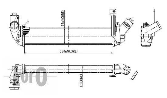 035-018-0001 LORO Интеркулер (радиатор интеркулера) (фото 1)