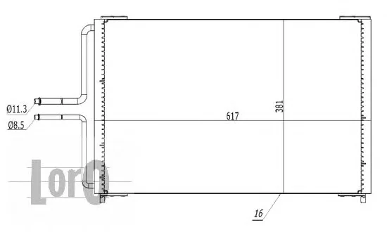042-016-0037 LORO Радиатор кондиционера (фото 1)